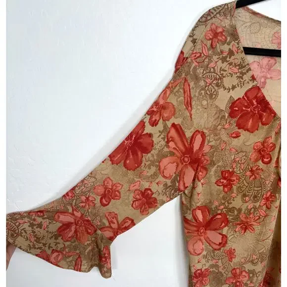 Vintage Carol Rose Floral Y2K Top Size 1X - Picture 3 of 10